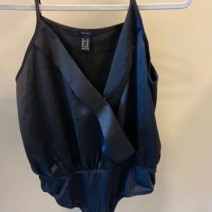 Black Forever 21 Satin Bodysuit
